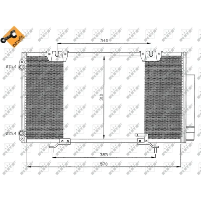 Bilde av NRF EASY FIT 35337 Kondensator med tørker, tetningsring 15,5 Aluminium 570