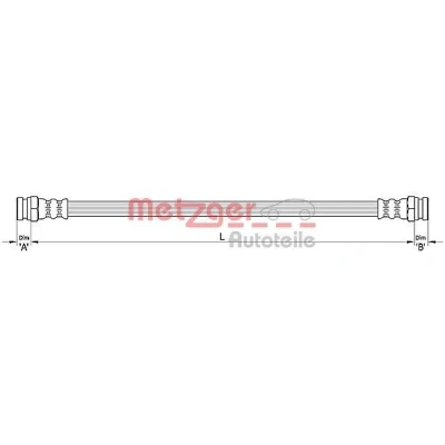 Bilde av METZGER 4110311 Bremseslange 169 FIAT: Panda II Hatchback, 500 Hatchback