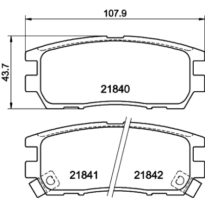 Bilde av HELLA 8DB 355 016 471 Bremseklosser med akustisk slitasjevarsel MITSUBISHI: PAJERO 2, Space Wagon III