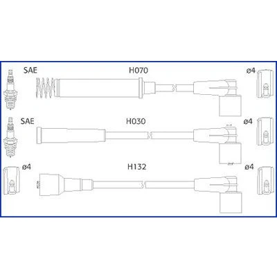 Bilde av HITACHI 134226 Pluggledninger OPEL: Vectra A CC, Sedan, Corsa CC