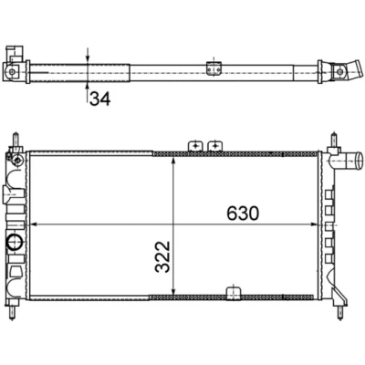 Bilde av MAHLE ORIGINAL CR 441 000S Radiator for kjøretøy uten luftkondisjonering 635 318 28 Kjøleribber satt sammen mekanisk OPEL: Kadett E CC