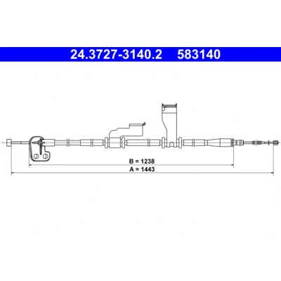 Bilde av ATE 24.3727 3140.2 Bremsekabel 1443