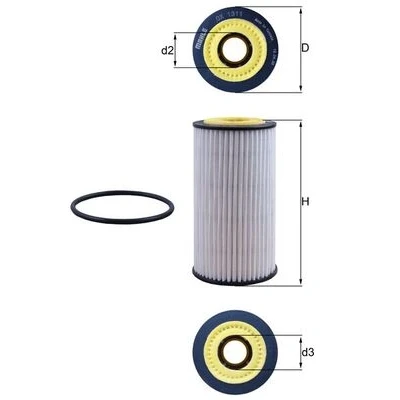 Bilde av MAHLE ORIGINAL OX 1311D Oljefilter Filterinnsats AUDI: A4 B9 Avant, A6 C8 Sedan, A5 Sportback
