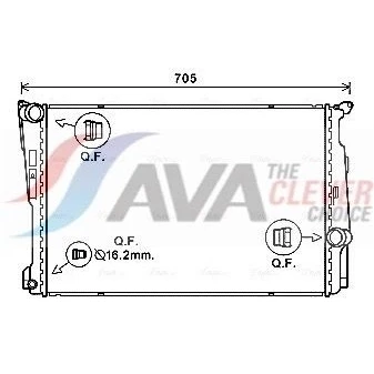 Bilde av AVA COOLING SYSTEMS BW2546 Radiator Aluminium 600mm 388mm 32mm uten ekspansjonstank Kjøleribber loddet