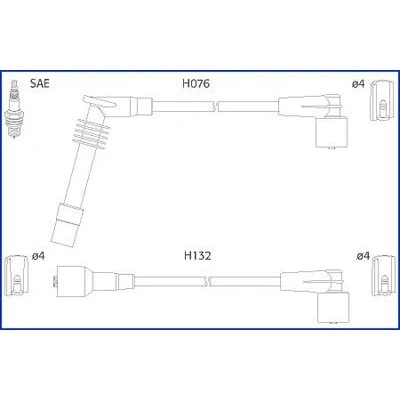 Bilde av HITACHI 134246 Pluggledninger OPEL: Astra F Sedan, Caravan, CC