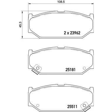 Bilde av BREMBO P 79 031 Bremseklosser med akustisk slitasjevarsel uten tilbehør SUZUKI: SWIFT 4, 3