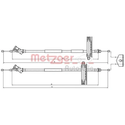 Bilde av METZGER 10.5361 Bremsekabel 1482/1320 Trommelbrems COFLE FORD: Focus Mk1 Stasjonsvogn, Hatchback