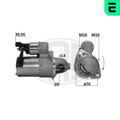 Bilde av ERA 221051A Starter 12V 1,2kW 13 30,50 70mm KIA: CARENS 4, HYUNDAI: i40 Stasjonsvogn