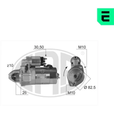 Bilde av ERA 220390A Starter 12 2,2 10 MERCEDES BENZ: G Klasse SUV, W124 Stasjonsvogn, 190, DAEWOO: Musso, SSANGYONG: Rexton / 2, Rodius I