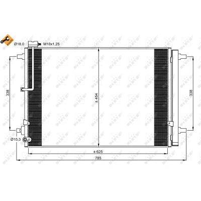 Bilde av NRF EASY FIT 350059 Kondensator med tørker, tetningsring 18 15,3 Aluminium 625 R 134a AUDI: A8 D4