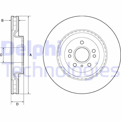 Bilde av DELPHI BG9175C Bremseskiver 350 32 5 ventilert belagt høy karbon uten hjullager, ABS sensorring MERCEDES BENZ: GL, ML Klasse, GLE SUV