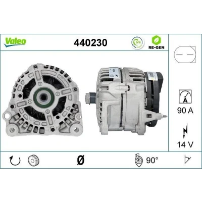 Bilde av VALEO 440230 Dynamo 14V 90A VOLKSWAGEN: Transporter 4 Bus, 5 Passat B6 Variant, AUDI: A3 Sportback, A4 B5 Avant, A2