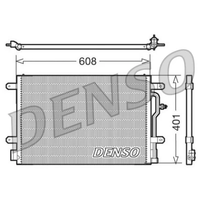 Bilde av DENSO DCN02012 Kondensator uten tørker 608x401x16 R 134a 608 AUDI: A6 C5 Avant, A4 B7 B6/B7 Cabrio