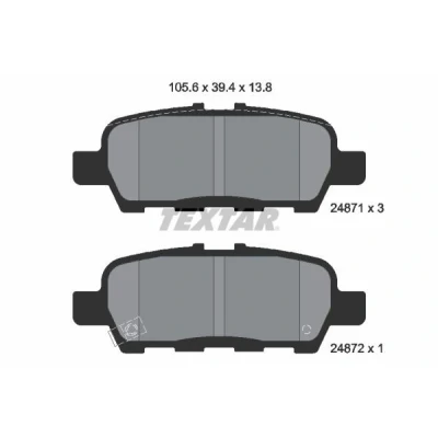 Bilde av TEXTAR 2487101 Bremseklosser med akustisk slitasjevarsel NISSAN: X Trail, Pulsar Hatchback, Murano II, SUZUKI: Grand Vitara 2 SUV