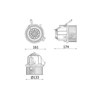 Bilde av MAHLE ORIGINAL AB 328 000P Interiørvifte for venstreratt