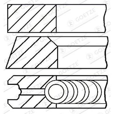 Bilde av GOETZE ENGINE 08 428707 00 Stempelringsett 88,5 0,5 LKZ Ring