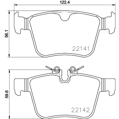 Bilde av HELLA 8DB 355 023 361 Bremseklosser klargjort for slitasjeindikator VOLVO: V90 II Stasjonsvogn, XC90 II, S90 LAND ROVER: Range Rover Evoque