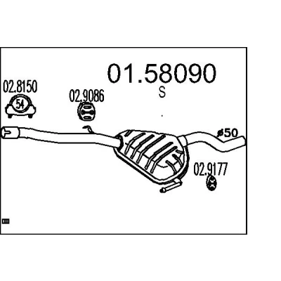 Bilde av Midtre eksospotte MTS 01.58090