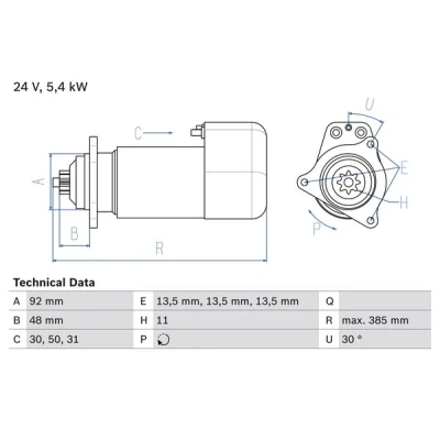 Bilde av Starter BOSCH 0 986 018 420