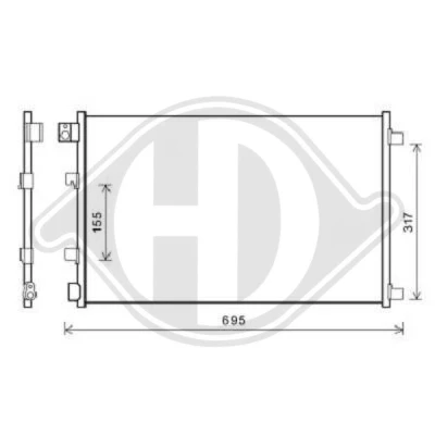 Bilde av DIEDERICHS DCC1115 Kondensator uten tørker Climate NISSAN: Qashqai / Qashqai+2 I
