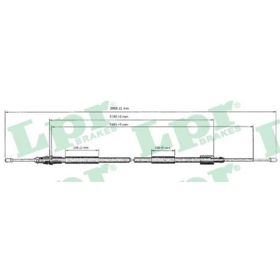 Bilde av LPR C0620B Bremsekabel 2035/1183 Skivebrems PEUGEOT: 307 CC, Hatchback