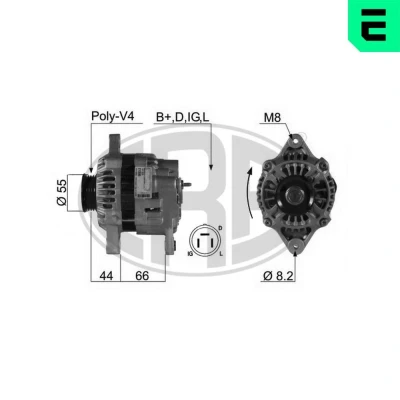 Bilde av ERA 210048A Dynamo 14V 55A SUZUKI: SWIFT 3, Vitara I SUV, SUBARU: JUSTY 3