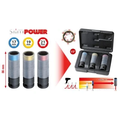 Bilde av Kraftpipesett 1/2&quot; 17, 19, 21 mm, Universal