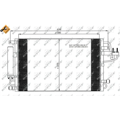 Bilde av NRF EASY FIT 35600 Kondensator med tørker, tetningsring 12,9 8,2 Aluminium 580