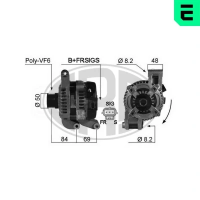 Bilde av ERA 210328A Dynamo 14V 120A VOLVO: V50, C30, S40 II, FORD: Focus 2