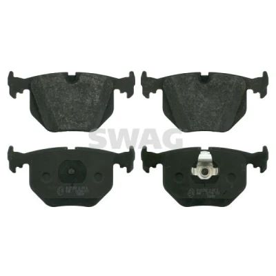 Bilde av SWAG 20 91 6175 Bremseklosser bakaksel klargjort for slitasjeindikator med kolbleklips BMW: 3 Sedan, Touring, X5