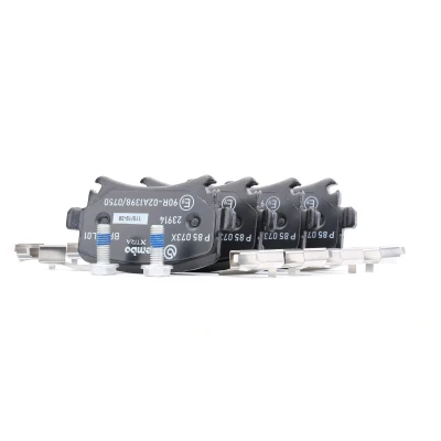 Bilde av BREMBO P 85 073X Bremseklosser klargjort for slitasjeindikator med bremsecaliperskruer tilbehør AUDI: A3 Hatchback, A6 C6 Avant