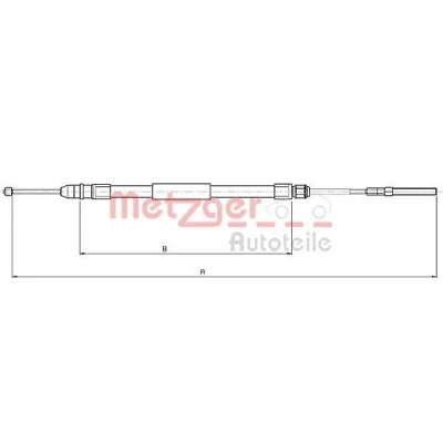 Bilde av METZGER 10.4136 Bremsekabel høyre bak 1708/1140 Skivebrems COFLE BMW: 3 Touring, Sedan, Coupé