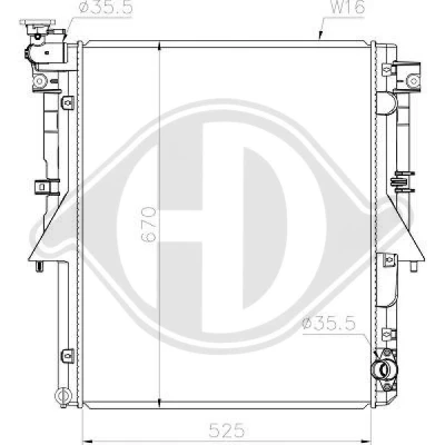 Bilde av DIEDERICHS DCM3897 Radiator Aluminium 643 525 16 Climate FIAT: Ducato III Flatvogn lastebil / Chassis