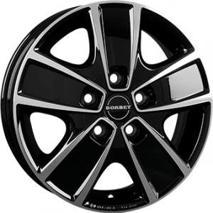 Bilde av BORBET CWG Gloss Black Polished 6x16 5/130 ET68 B78.1