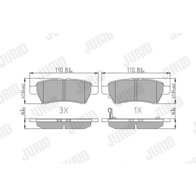 Bilde av JURID 572610J Bremseklosser med akustisk slitasjevarsel uten tilbehør NISSAN: Pathfinder 3, NP300 Navara Pick up