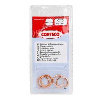 Bilde av CORTECO 407711S Oljepluggspackning Kobber PEUGEOT: 508 I SW, 3008 I, 2008 Stasjonsvogn, RENAULT: Kangoo LAGUNA 3 Grandtour, MEGANE Grandtour