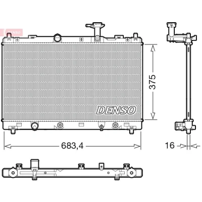 Bilde av DENSO DRM47041 Radiator 375mm 697mm 16mm