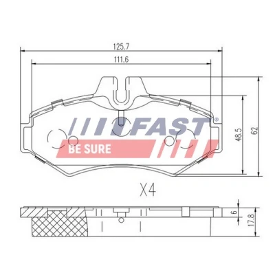 Bilde av FAST FT29014 Bremseklosser bakaksel klargjort for slitasjeindikator MERCEDES BENZ: G Klasse SUV, Sprinter 3 T Minibuss