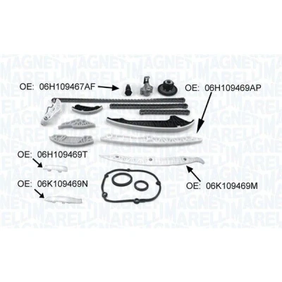 Bilde av MAGNETI MARELLI 341500001370 Registerkjedesett med tetning tannhjul Kjede m/lite støy AUDI: A8 D4, A1 Hatchback, A3 Sportback