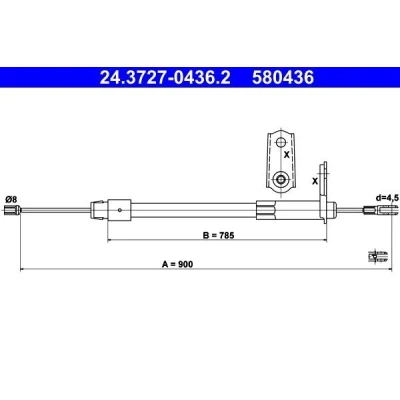 Bilde av ATE 24.3727 0436.2 Bremsekabel 900 MERCEDES BENZ: C Klasse T modell, Sedan