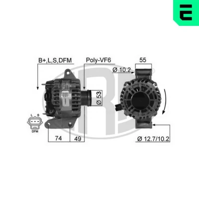 Bilde av ERA 210362A Dynamo 14V 124A FORD: MONDEO 3, 3 Kombi