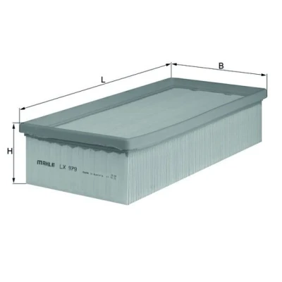 Bilde av MAHLE ORIGINAL LX 979 Luftfilter 70,0 150 307,0 Filterinnsats TOYOTA: Carina E Sportswagon, Avensis I Stasjonsvogn, Sedan