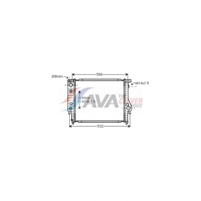 Bilde av PRASCO BW2099 Radiator Aluminium 440mm 438mm 32mm Kjøleribber loddet BMW: 3 Sedan