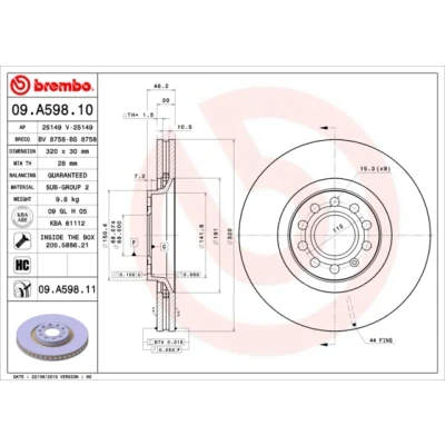 Bilde av Bremseskive, Framaksel, audi a4 b5, b5 avant, b7, b7 cabriolet, a6 c5, c5 allroad seat exeo, exeo st