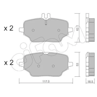 Bilde av CIFAM 822 1273 0 Bremseklosser klargjort for slitasjeindikator MERCEDES BENZ: GLE