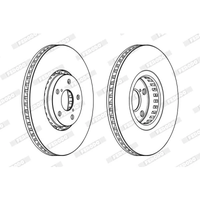 Bilde av FERODO PREMIER DDF1957RC 1 Bremseskiver 334 30 5 114,3 ventilert belagt uten skruer LEXUS: IS 3, GS III, IV