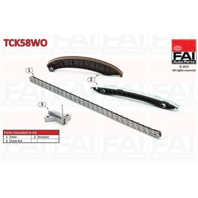 Bilde av FAI AutoParts TCK58WO Registerkjedesett uten tetning, tannhjul simplex, Boltkjede NISSAN: X Trail, OPEL: Vivaro A Combi