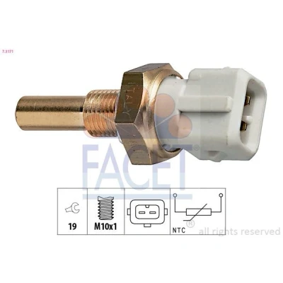 Bilde av FACET 7.3171 Sensor, kjølemiddeltemperatur Made in Italy OE Equivalent