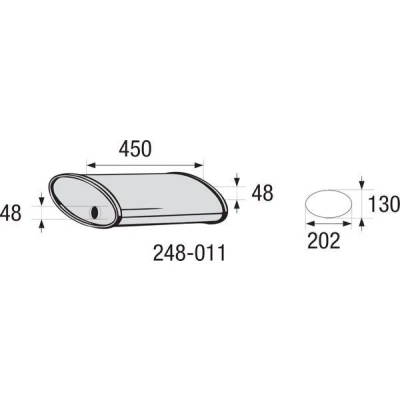 Bilde av BOSAL 248 011 Midtre eksospotte, universell