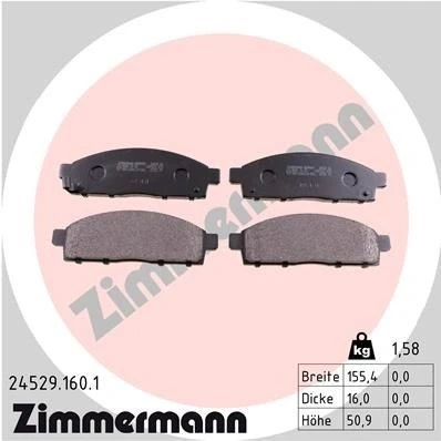 Bilde av ZIMMERMANN 24529.160.1 Bremseklosser med akustisk slitasjevarsel Bildet viser leveranseinnholdet MITSUBISHI: L200 / Triton IV Pick up, PAJERO SPORT 2